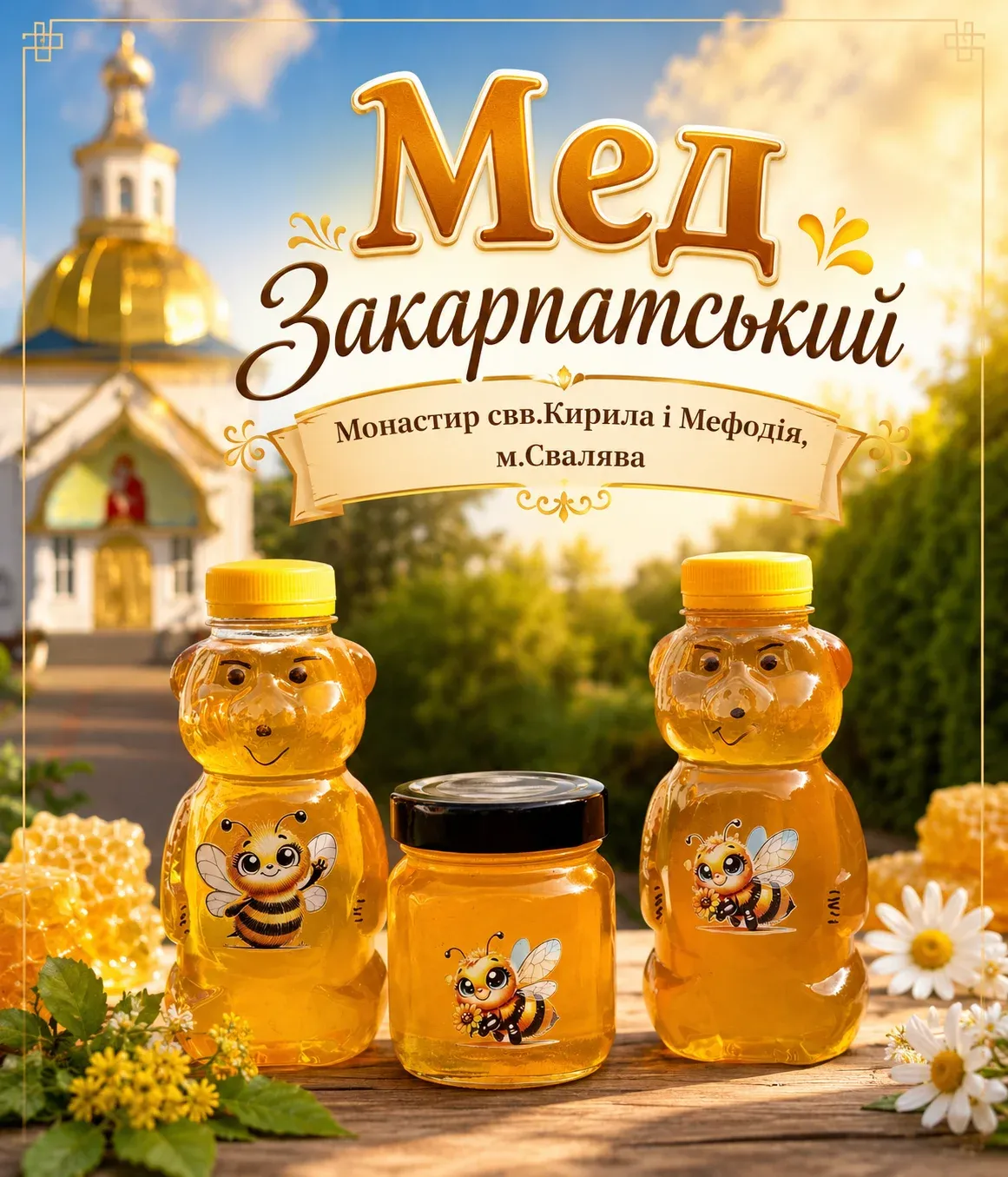 🍯 Закарпатський мед з різнотрав’я - дар монастиря для вашого здоров’я!