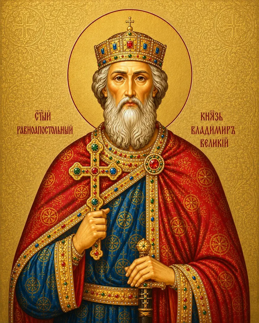 Ікона свята — Спомин Хрещення Русі (988). Рівноапостольного князя Володимира (1015)